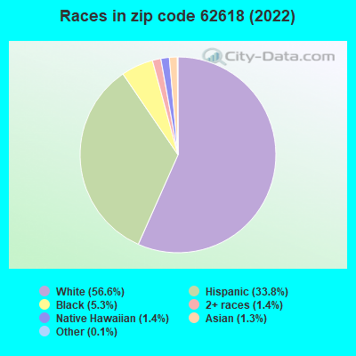 Races in zip code 62618 (2022)