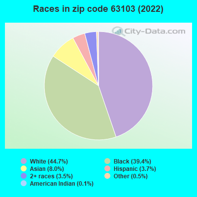 Races in zip code 63103 (2022)