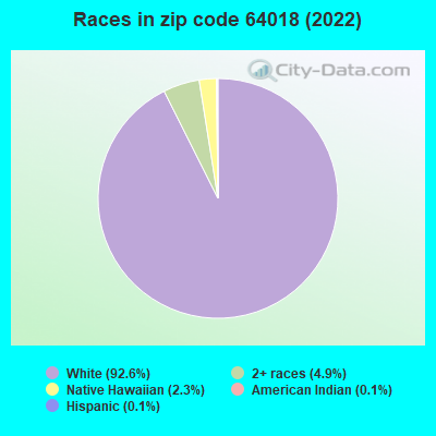 Races in zip code 64018 (2022)