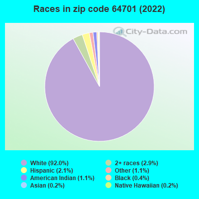 Races in zip code 64701 (2022)