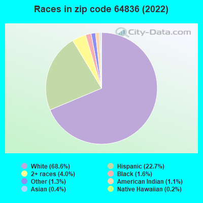 Races in zip code 64836 (2022)