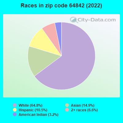 Races in zip code 64842 (2022)