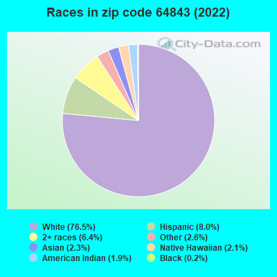 Races in zip code 64843 (2022)