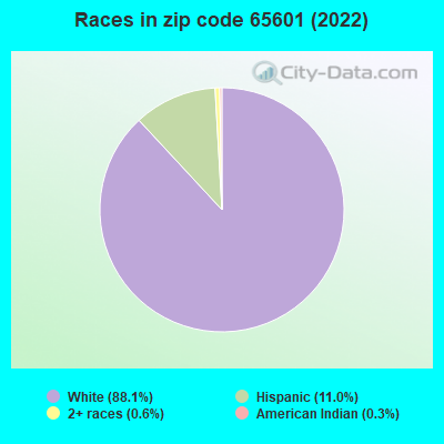 Races in zip code 65601 (2022)
