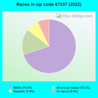 Races in zip code 67057 (2022)