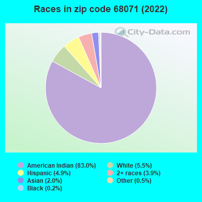 Races in zip code 68071 (2022)