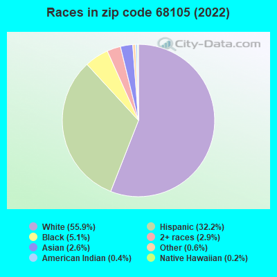Races in zip code 68105 (2022)