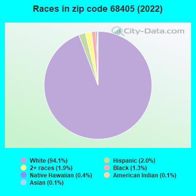 Races in zip code 68405 (2022)