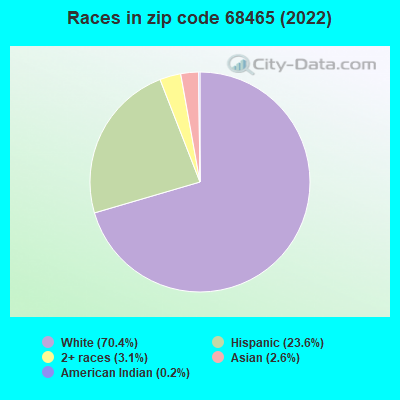 Races in zip code 68465 (2022)