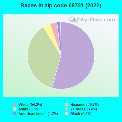 Races in zip code 68731 (2022)
