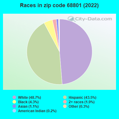 Races in zip code 68801 (2022)