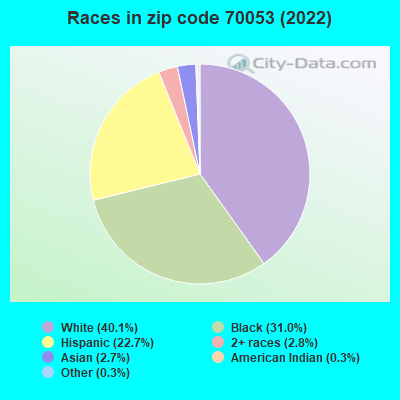 Races in zip code 70053 (2022)