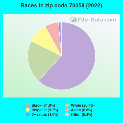 Races in zip code 70058 (2022)
