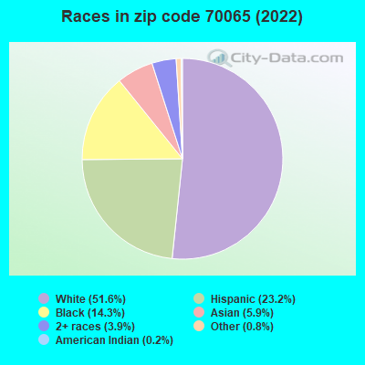 Races in zip code 70065 (2022)