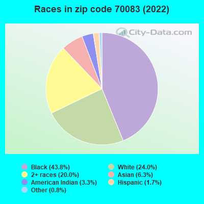 Races in zip code 70083 (2022)