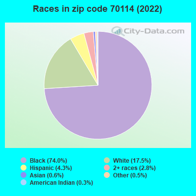 Races in zip code 70114 (2022)