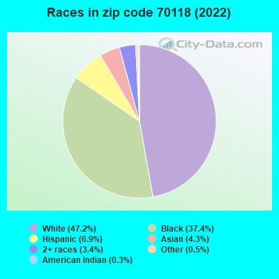 Races in zip code 70118 (2022)