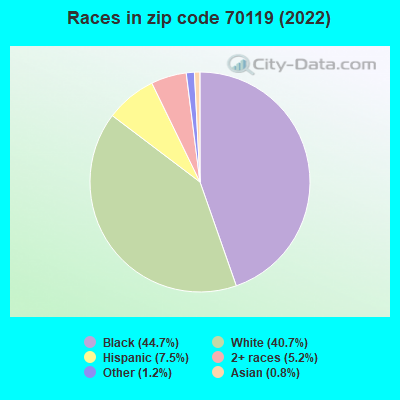 Races in zip code 70119 (2022)