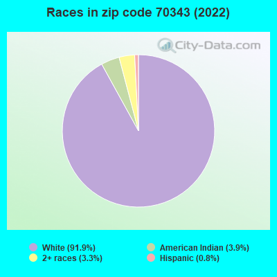 Races in zip code 70343 (2022)
