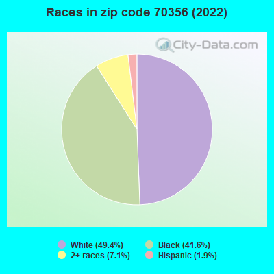 Races in zip code 70356 (2022)