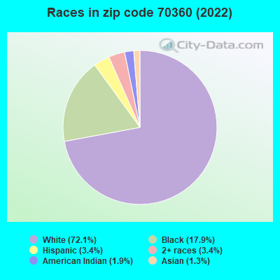 Races in zip code 70360 (2022)