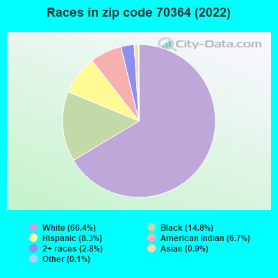 Races in zip code 70364 (2022)