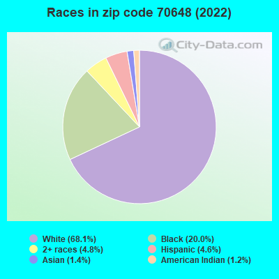 Races in zip code 70648 (2022)