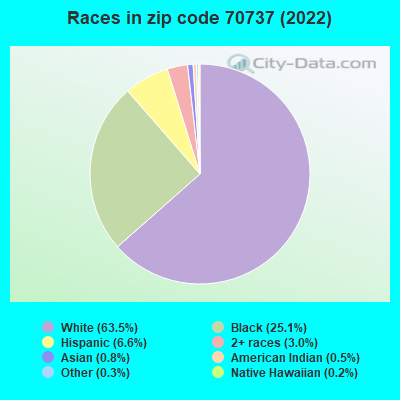 Races in zip code 70737 (2019)