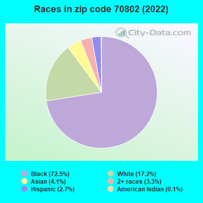 Races in zip code 70802 (2022)