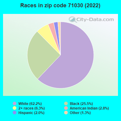 Races in zip code 71030 (2022)