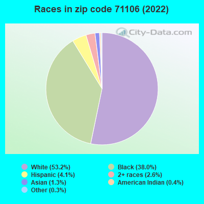 Races in zip code 71106 (2022)
