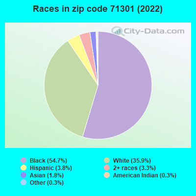 Races in zip code 71301 (2022)