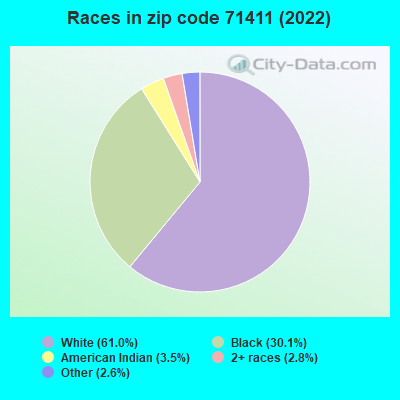 Races in zip code 71411 (2022)