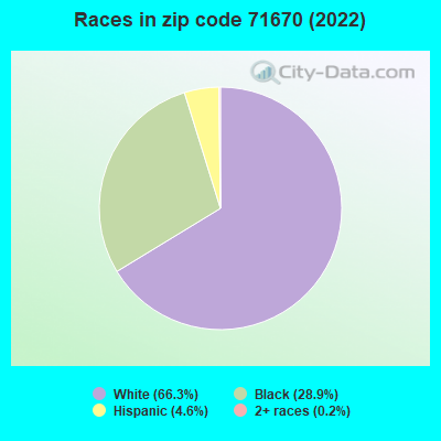 Races in zip code 71670 (2022)