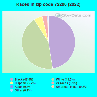 Races in zip code 72206 (2022)