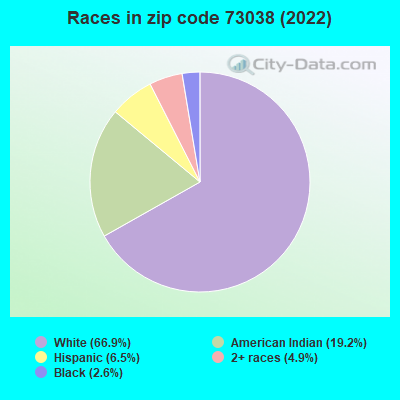 Races in zip code 73038 (2022)