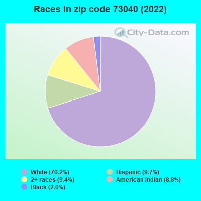Races in zip code 73040 (2022)