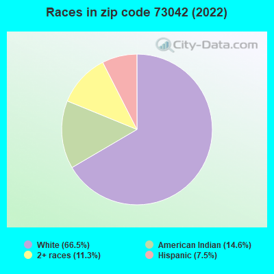 Races in zip code 73042 (2022)