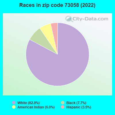 Races in zip code 73058 (2022)