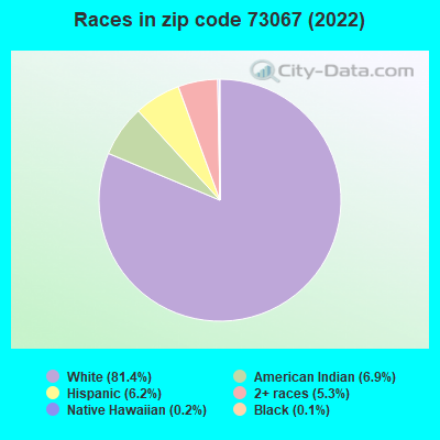 Races in zip code 73067 (2022)