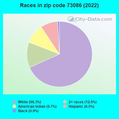 Races in zip code 73086 (2022)