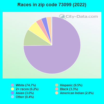 Races in zip code 73099 (2022)