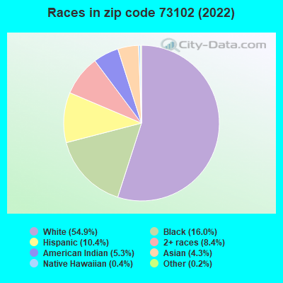 Races in zip code 73102 (2022)