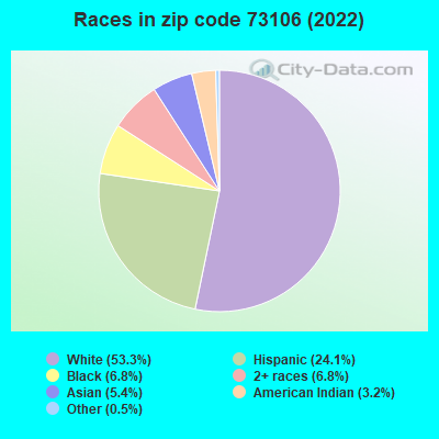 Races in zip code 73106 (2022)