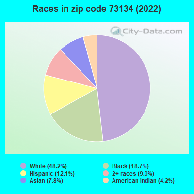 Races in zip code 73134 (2022)