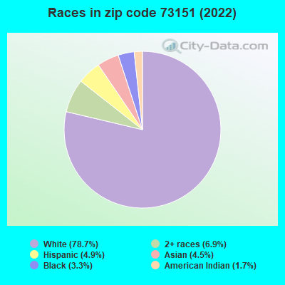 Races in zip code 73151 (2022)