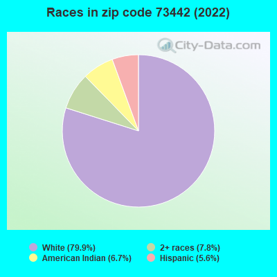 Races in zip code 73442 (2022)