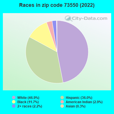 Races in zip code 73550 (2022)