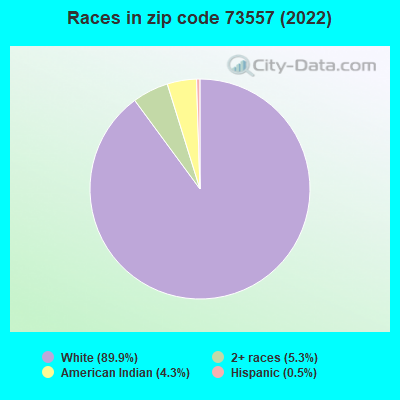 Races in zip code 73557 (2022)