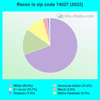 Races in zip code 74027 (2022)